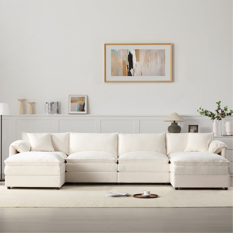 [VIDEO] 136" Chenille Modular Sectional Sofa With Deep And Wide Seat