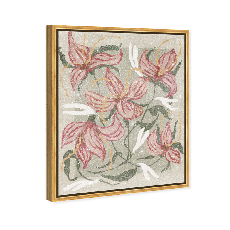 Daffodils And Lilies Print by Oliver Gal, 21" H x 17" W, Gold Floater Frame