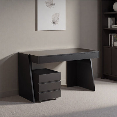 Bureau d'écriture minimaliste en bois noir