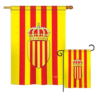 Ensemble de 2 reproductions de polyester vertical décoratives 2 côtés catalonia of the world