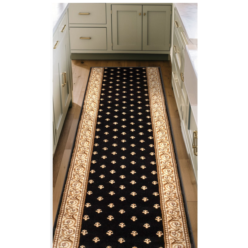 Tapis d'escalier Almore Fleur De Lis, Tapis de couloir 2 pi 2 po x 9 pi
