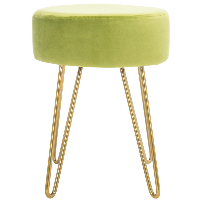 Repose-pieds rond en velours Boey 17 po, Velours poire