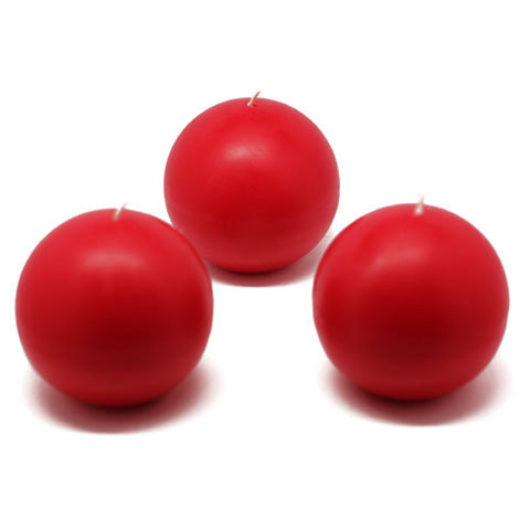 Unscented Novelty Candle, Red, 4" Diameter, Set of 2