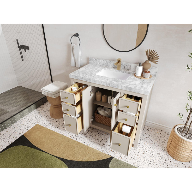 Ensemble de meuble-lavabo simple 42 po Punnet, Calacatta Laza
