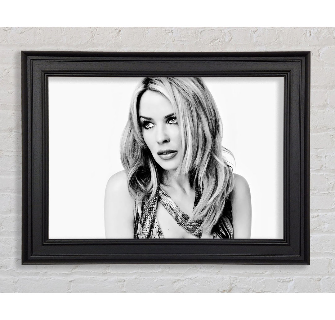 Kylie Minogue Look B N W - Einzelne Bilderrahmen Kunstdrucke