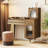 Hyers Solid Wood Leg Vanity with Glass Door Cabinet -1291513484