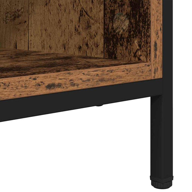 8 Pair Shoe Storage Bench, Old Wood