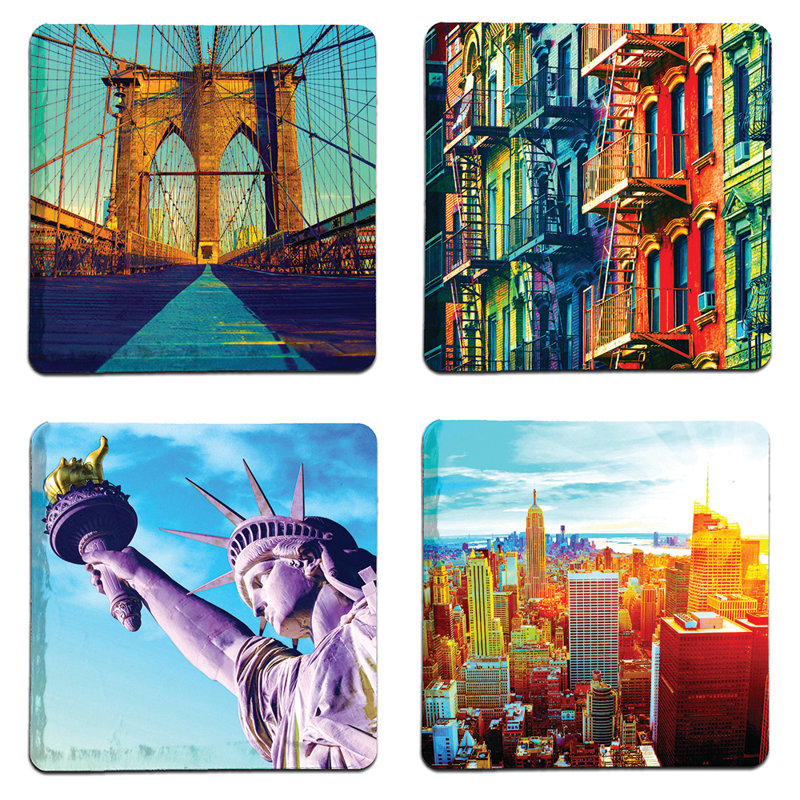 Stoneware Square 4 Piece Coaster Set