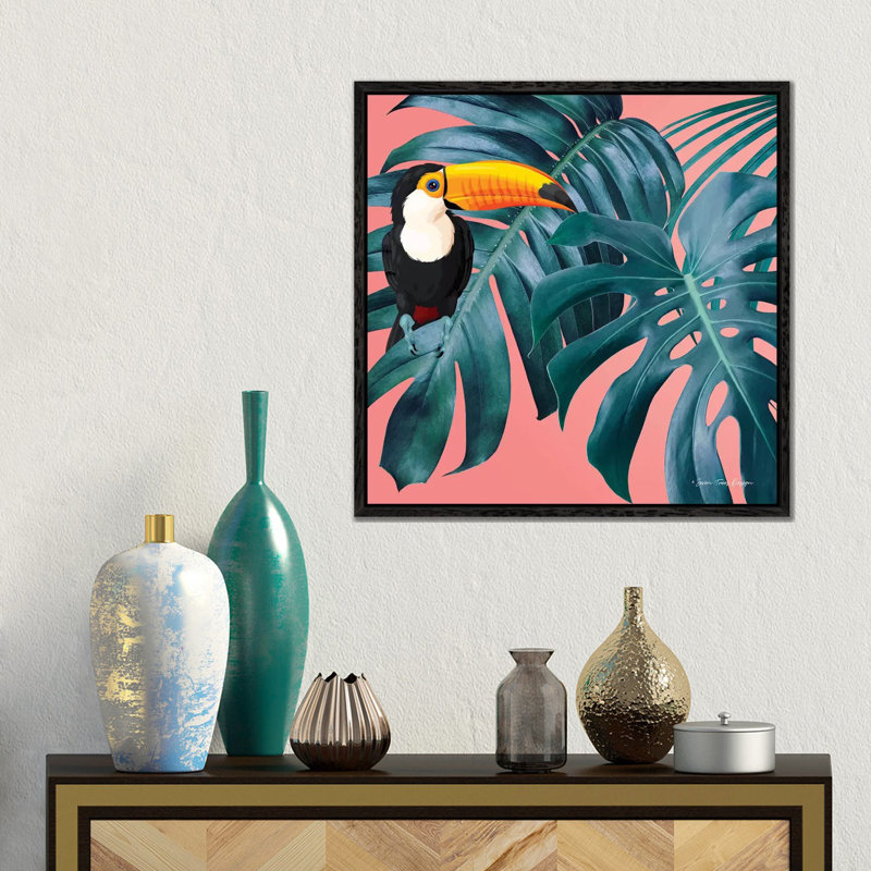 The Toucan by Seven Trees Design - Floater Frame Gallery-Wrapped Canvas Giclée on Canvas, Black, 45.72 cm H x 45.72 cm W