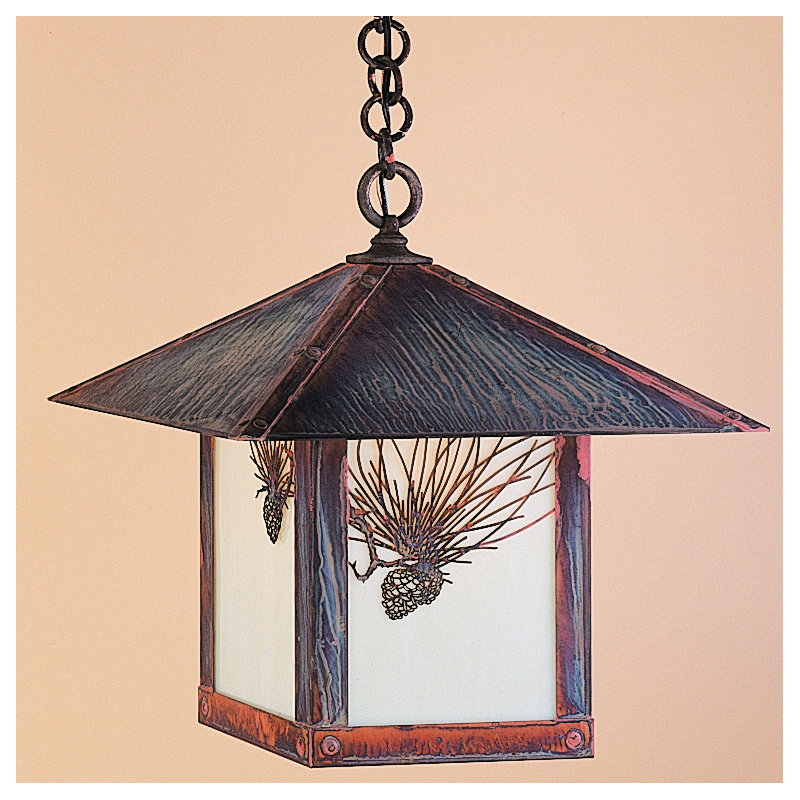 Evergreen 1 - Light LED Outdoor Hanging Lantern, Sycamore, Antique Copper, Rain Mist