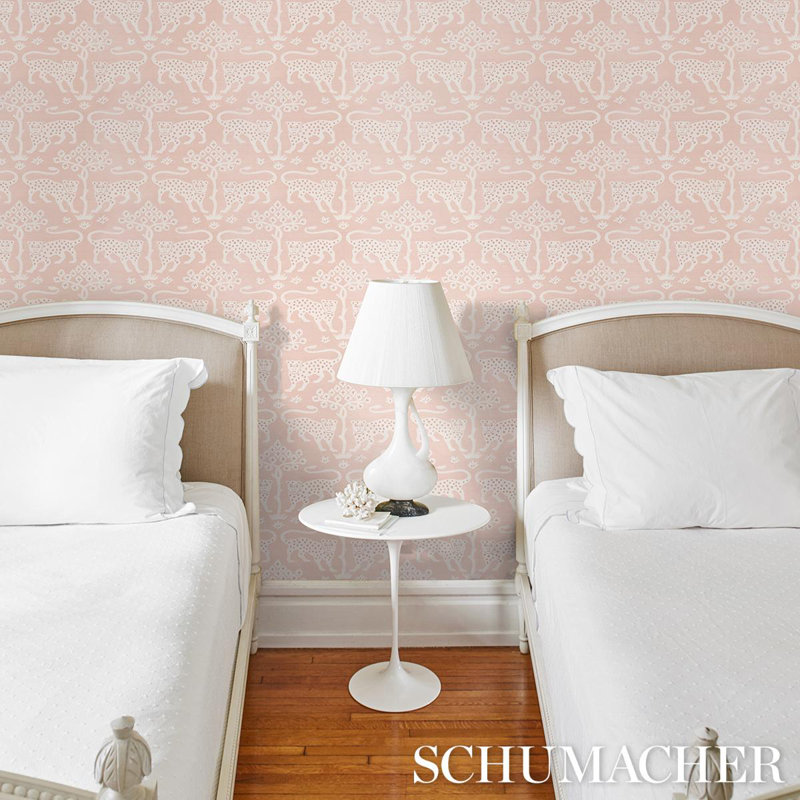 Woodland Leopard Sisal Wallpaper, Petal