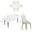 Ensemble de table de salle à manger 6 pièces avec chaises d'appoint en similicuir et 6 pièces-133656763-135036099