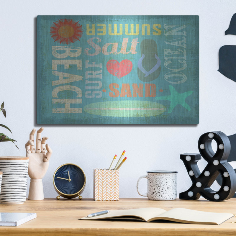  «Day At The Beach» par Art Licensing Studio, art mural en métal, 16 po x 12 po, H 12 po x l 16 po