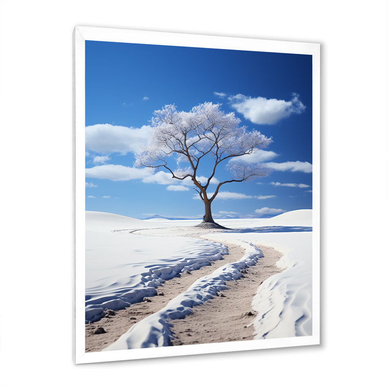 «Itsry Snow Frozen Track Stillness», reproduction, Cadre photo blanc, H 44 po x l 34 po x P 1,5 po