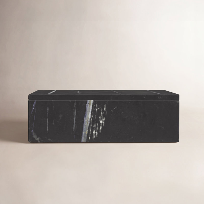 Boîte rectangulaire en marbre Matheson, Noir