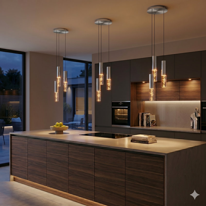 Rathi 3 - Light LED Cluster Pendant, Nickel