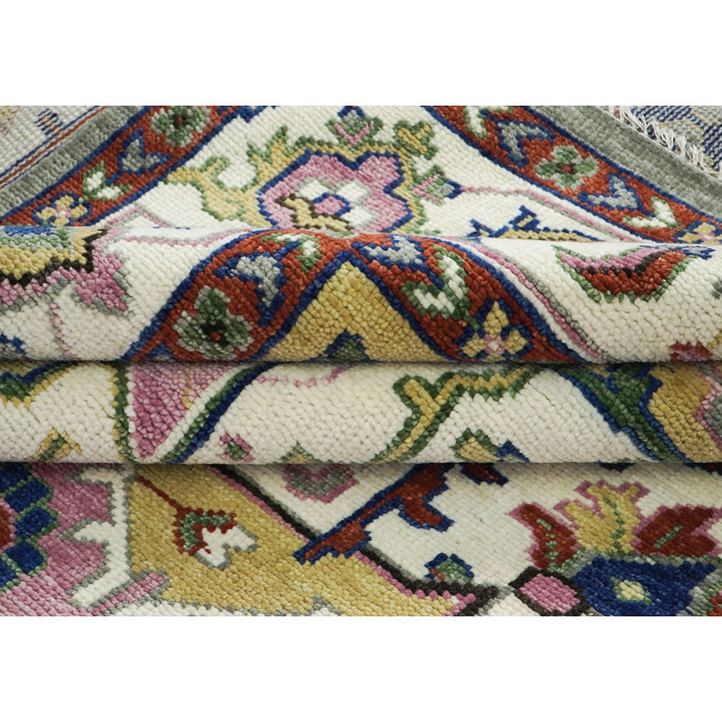 Tapis Oushak Harija en laine noué à la main 10 x 14 pi 1 po