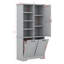 Armoire de rangement pour salle de bain avec panier à linge inclinable, tablettes réglables-116117413