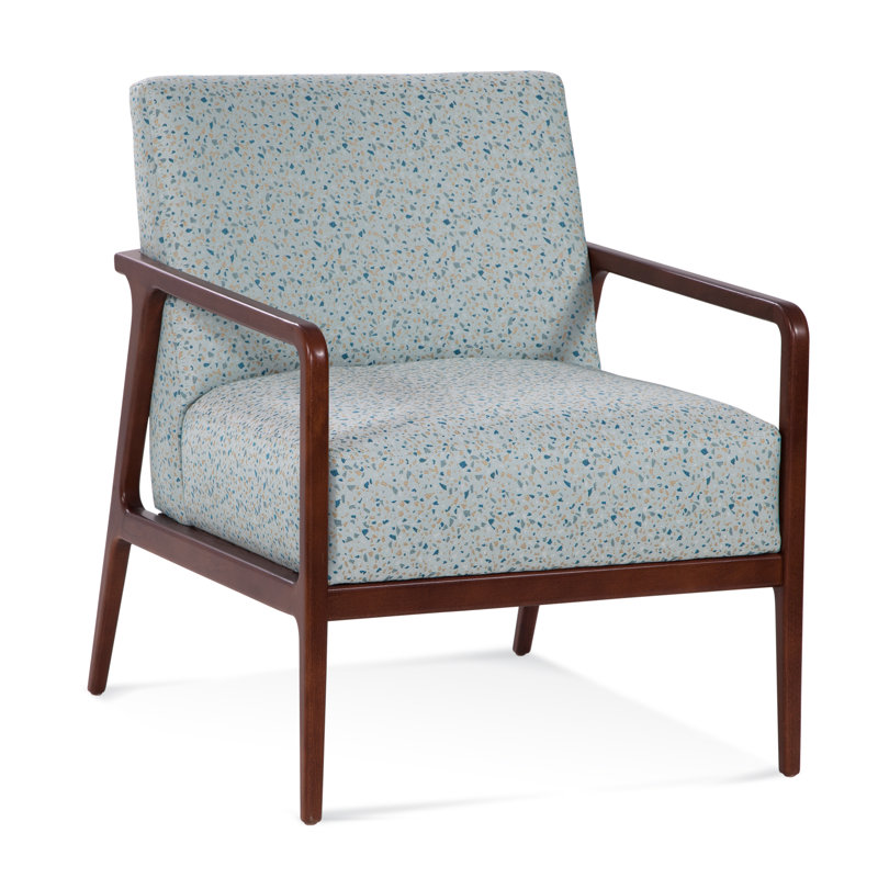 Fauteuil d'appoint Peyton, Chenille / velours bleu uni ‑ 0809-63, Café