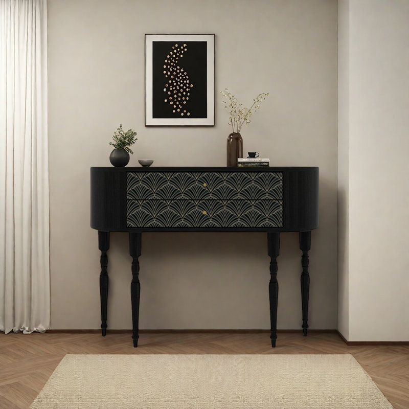 Console rétro élégante, H 35,43 po x l 47,24 po x P 11,81 po