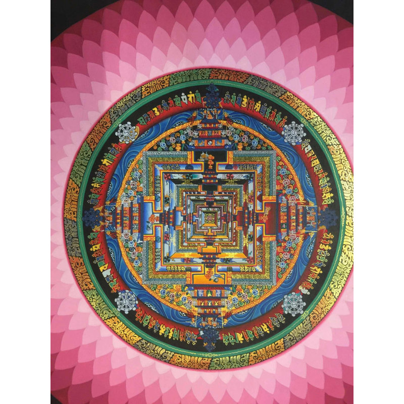 Lotus de Kalachakra Mandala (Thangka sans brocart)