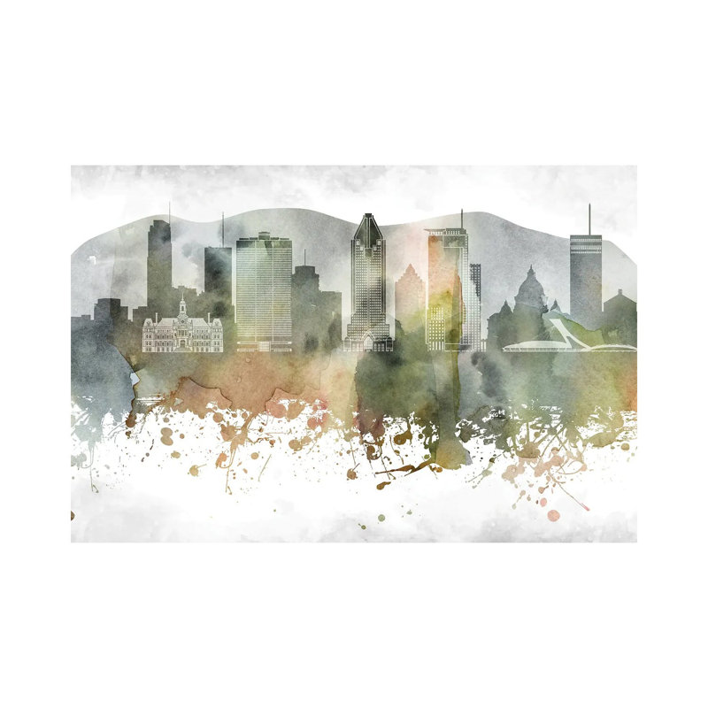 Montreal Skyline - Wrapped Canvas Print, 66.04cm H x 101.6cm W x 1.905cm D