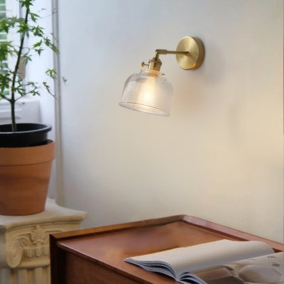 1-light Gold Bathroom Light Fixtures Dlass Wall Sconce Bathroom Vanity Lights Vintage Sconce