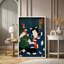 Art japonais japonais, scène d'action en robe bleue, images traditionnelles Edo kaboui, impression sur toile encadrée-123387117-123387125
