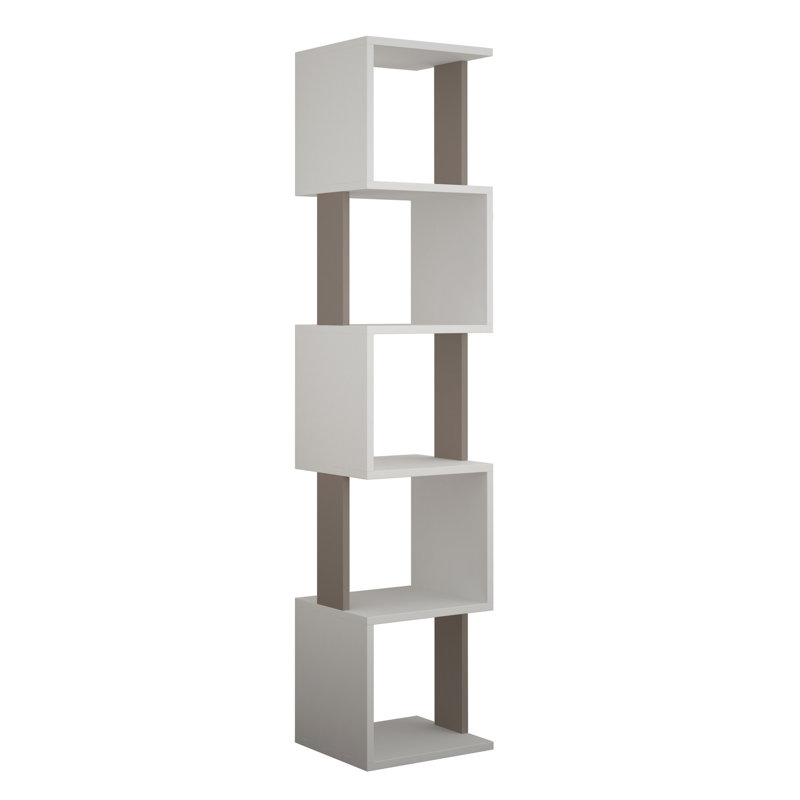 Bibliothèque Chunchula H 63,27 "x l 13,75", Blanc / taupe