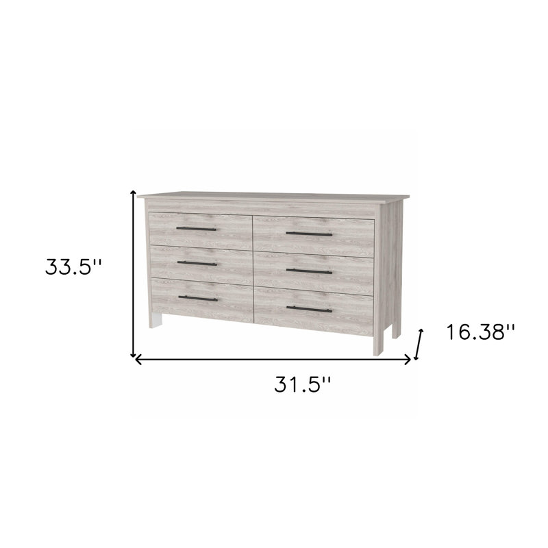 Commode double 32 po Uryah, Gris clair