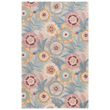 Orilla Tufted Wool/Cotton Floral Rug in Gray/Pink