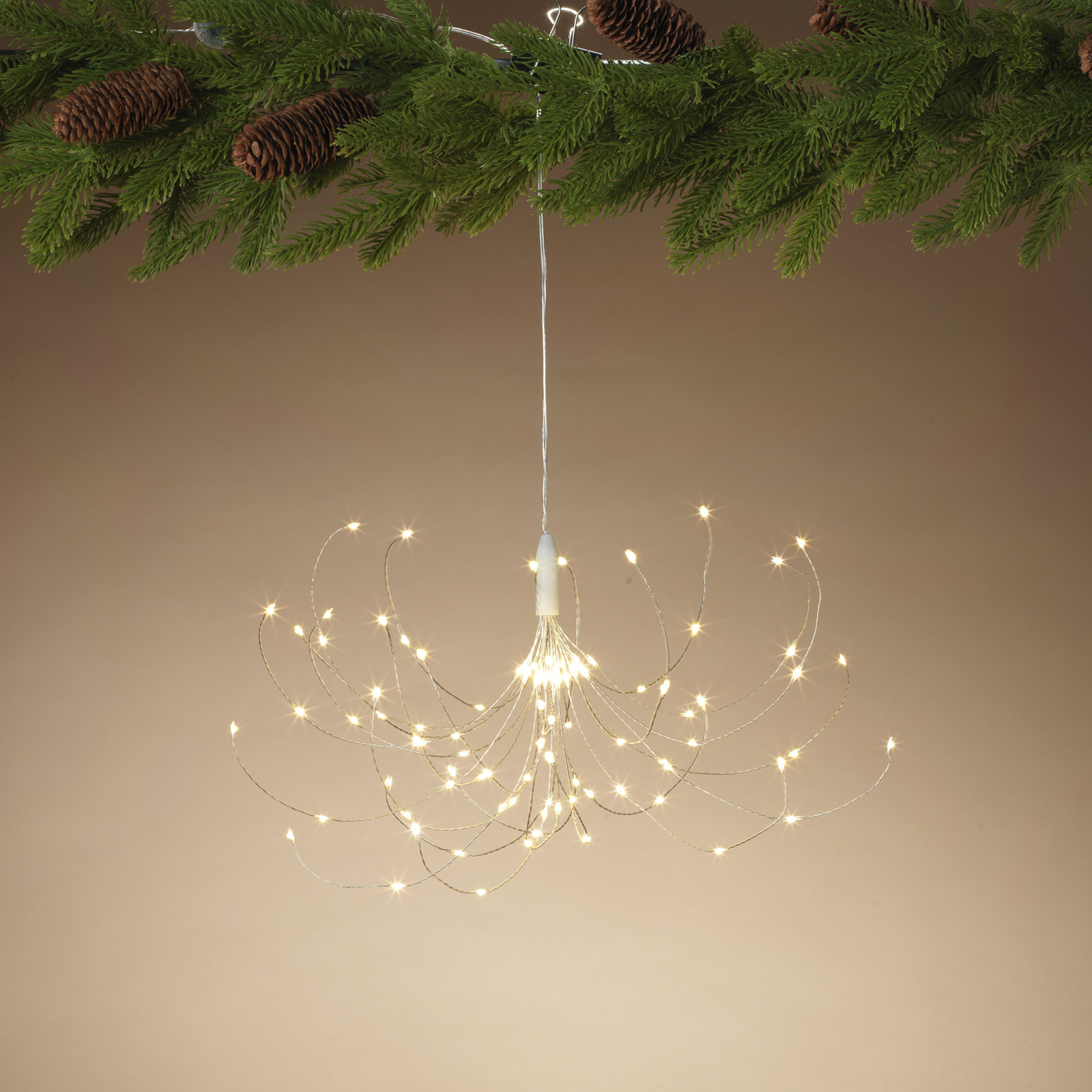 Warm White Led Wire Star Burst Ornament