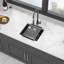 Évier de cuisine en quartz - Évier de cuisine en granite noir encastrable 17,71 po x 15,74 po x 9 po-122728753