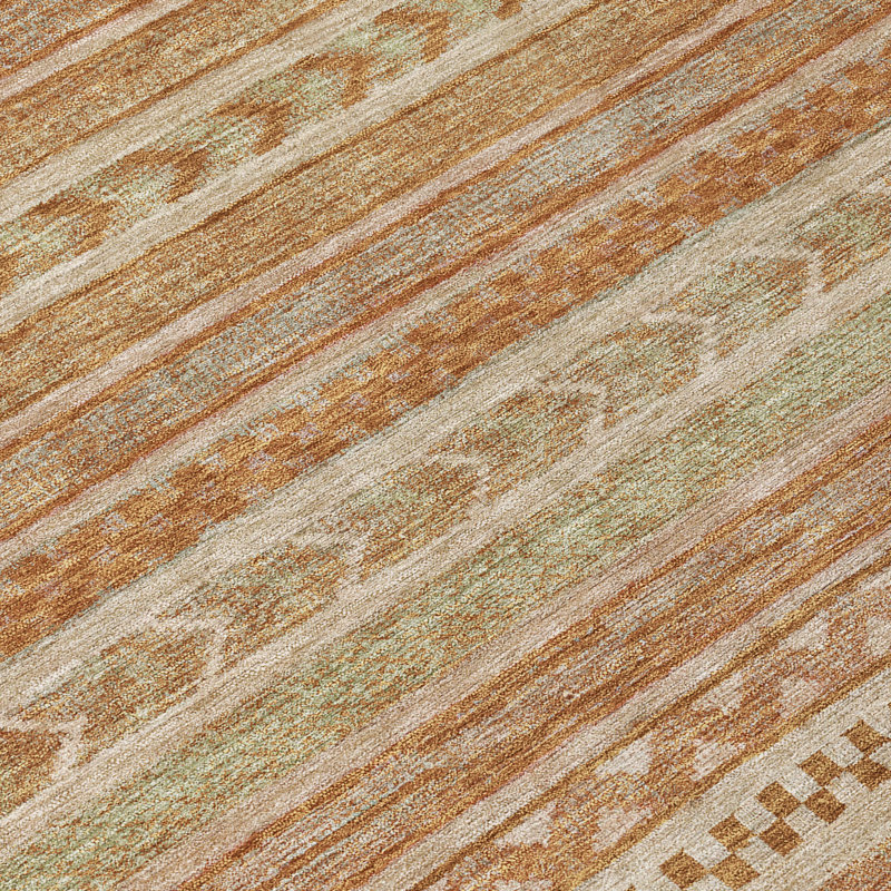 Tapis terre cuite intérieur / extérieur lavable à la machine Claudian ACN1625, Rectangle 5 pi x 7 pi 6 po