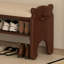 Banc à chaussures en bois massif, banc d'entrée en bois à 2 niveaux, range-chaussures moderne avec coussin en similicuir pour le couloir, le salon