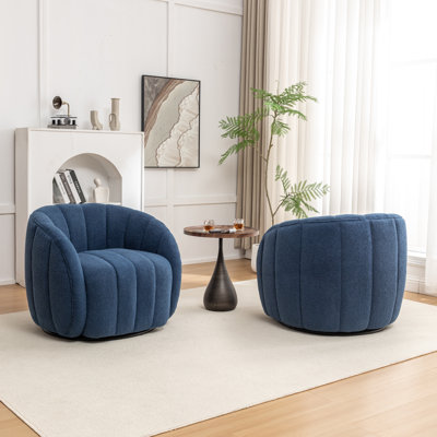 Bennett Upholstered Swivel Barrel Chair