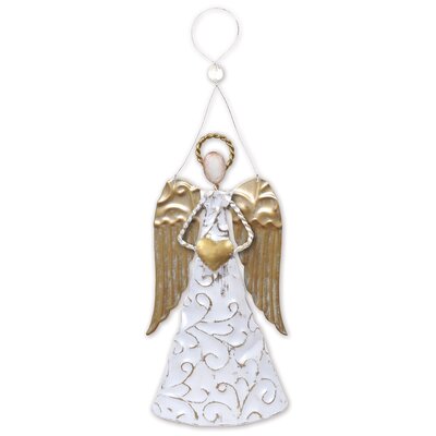 2 Piece Angel Embossed Hanging Figurine Ornament Set -  Sunset Vista Designs Co., 15247