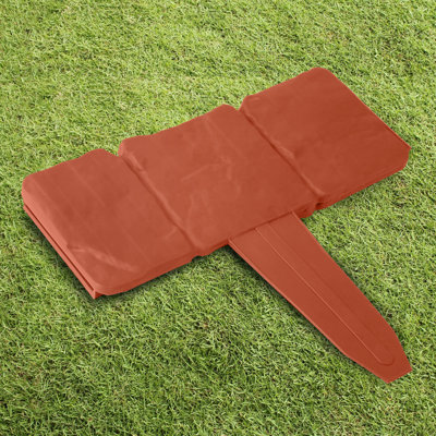 Bordure de jardin en plastique avec poteau intégré, gants, effet pavés, 4,88 m (16 pi) par lot de 20 pièces