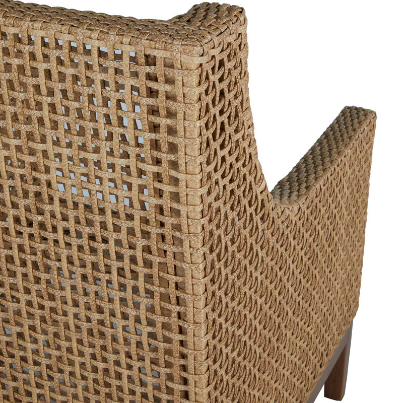 Peninsula Woven Sofa - Light Raffia/Sandalwood,  Raffia/Sandalwood, Dove Sunbrella® Linen, Welt + Standard fill