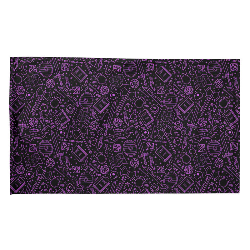 Serviette à thé à motif lines rpg Mcguigan, Polyester sergé, Noir / Rose
