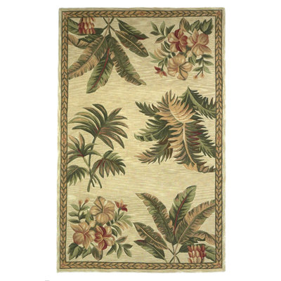 Tapis ivoire en laine 5 pi x 8 pi