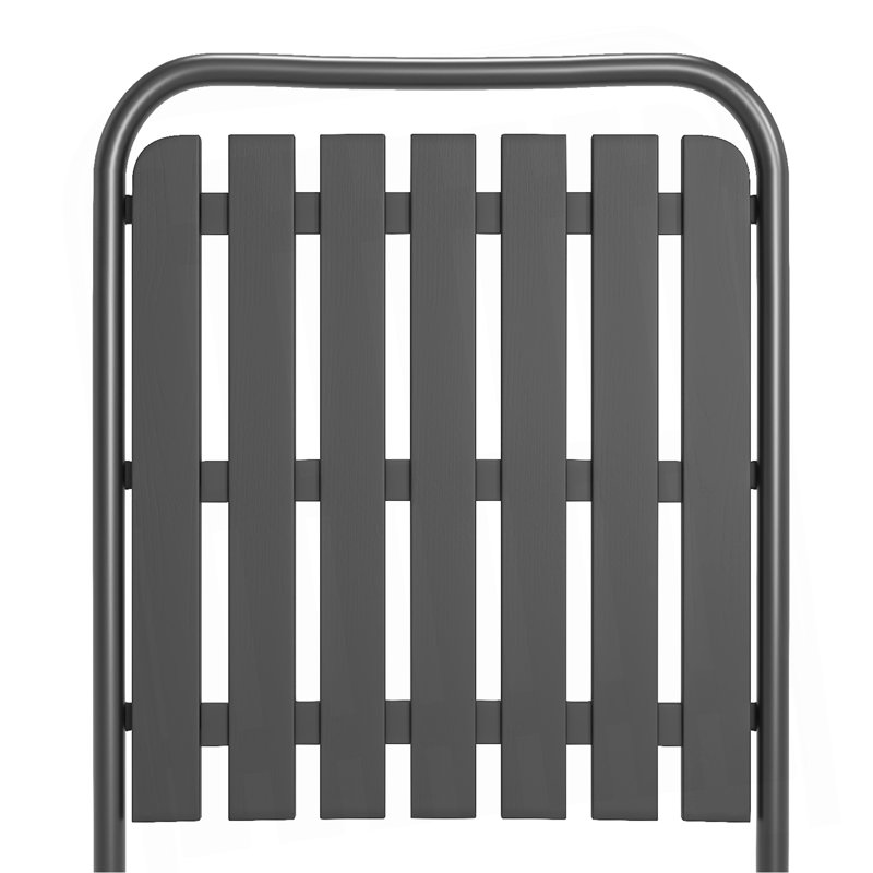 Noir - [Installation instantanée] Chaise pliante 2 pièces, sans assemblage requis, capacité de 350 lb, résistante à la rouille et anti-taches pour balcon / garde-corps