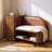 Leslyn Leather Bedroom Bench With Cabinet