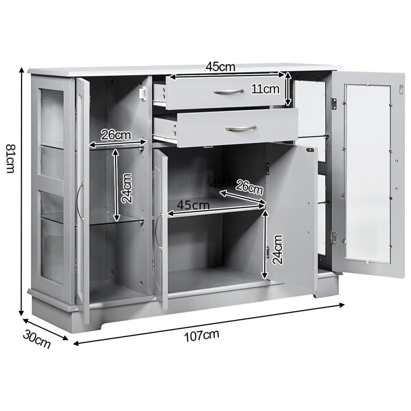 Mcgraw 107cm Sideboard, Grey