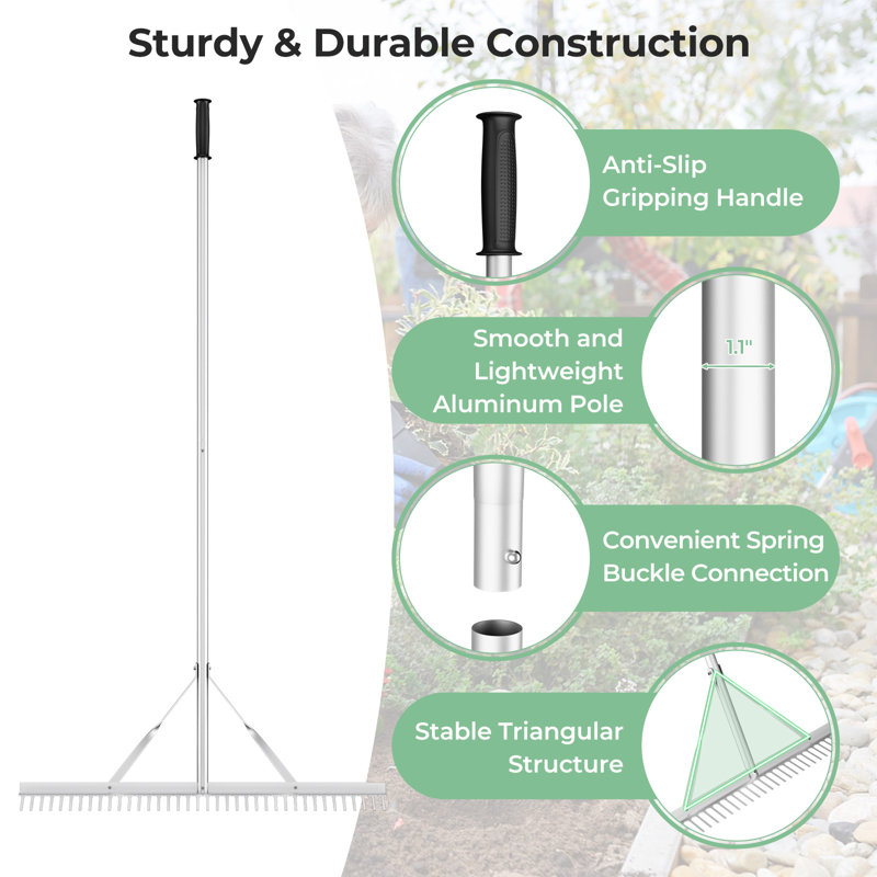 Aluminum Garden Lawn Rake