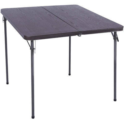 Table carrée pliée 34 po avec plateau en résine et pieds pliables 34 po