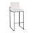Fuji 30'' Contemporary High Back Barstool Set of 3 - White Velvet Upholstered with Black Steel Frame, Modern Dining Seating by LumiSource-1529483945