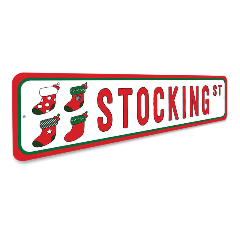 Enseigne en aluminium Stocking Street, H 4 po x l 18 po x P 0,04 po