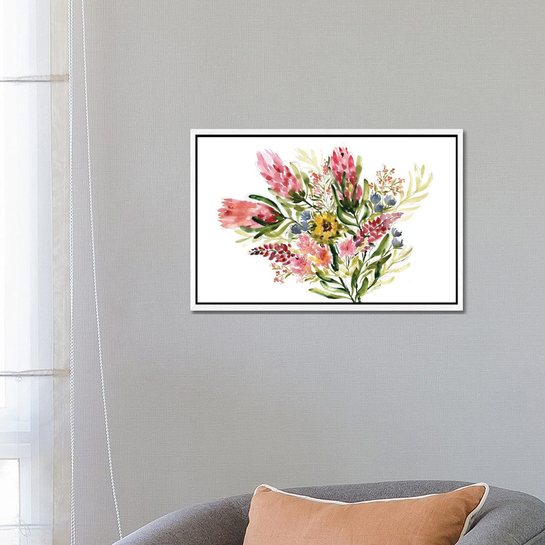 Protea Bouquet von Sara Berrenson - Galerie-verpackte Leinwand Giclée auf Leinwand