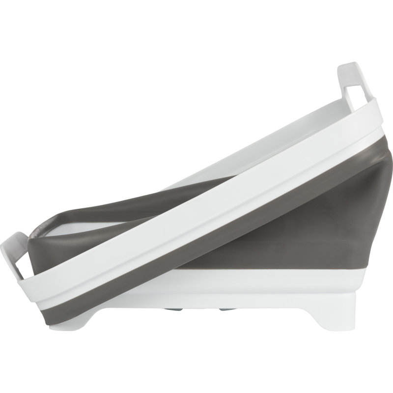 Wakeman Outdoors 9L Collapsible Wash Basin, Dish Rack, Gray